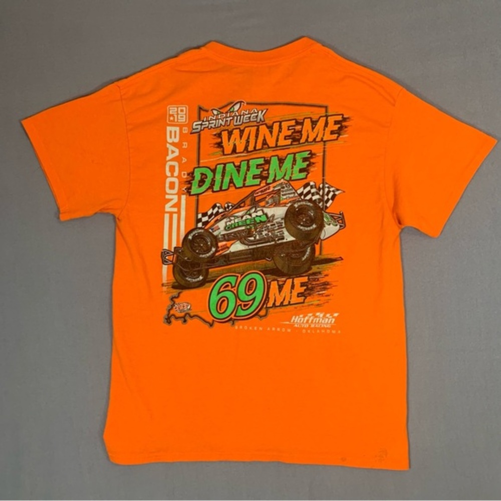2019 Orange Racing Graphic Sprint T-Shirt Size Large wine me dine me